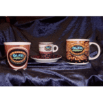 Ola’s Exotic Coffee Inc. “Get Olagized” Espresso Cup & Saucer